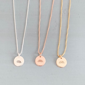 Rainbow baby necklace /rainbow baby / pendant necklace with rainbow /handstamped / rose gold filled / gold filled / sterling silver