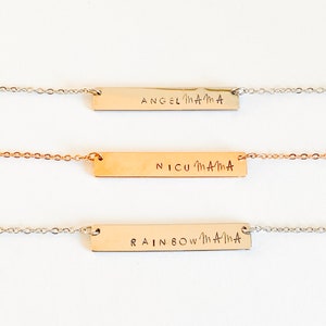 Hand- Stamped Nicu MAMA necklace, Rainbow MAMA necklace, Angel MAMA necklace