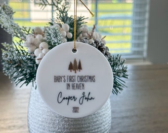 Baby’s first Christmas in heaven/ Personalized Christmas ornament /memorial Christmas ornament