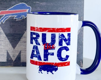 RUN the AFC bills coffee mug