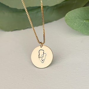 Mama and baby silhouette pendant /sterling silver/rose gold filled/gold filled mama necklace image 1
