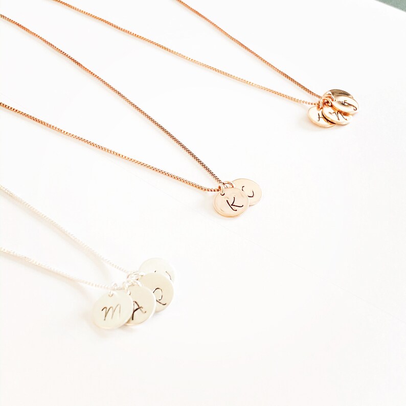 Two disc Personalized Initial necklace two initial discs initial necklace initial pendant initial pendant necklace