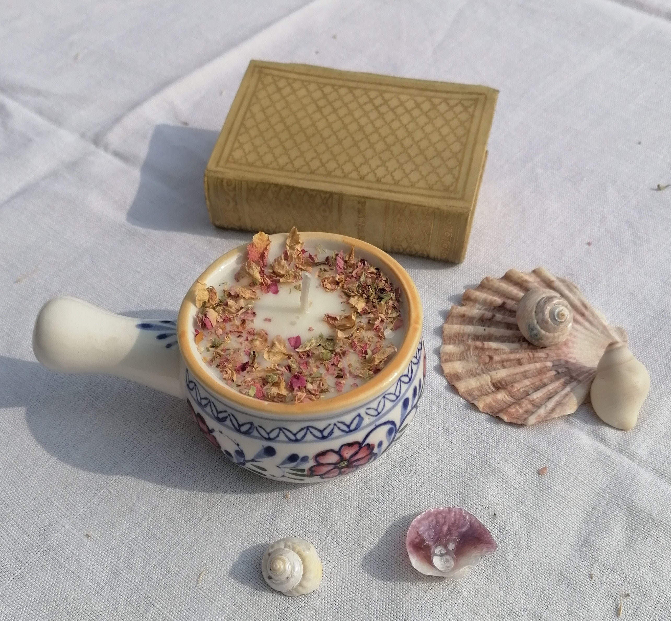 Bougie 100% Naturelle à La Cire de Soja. Poêlon en Céramique Julie