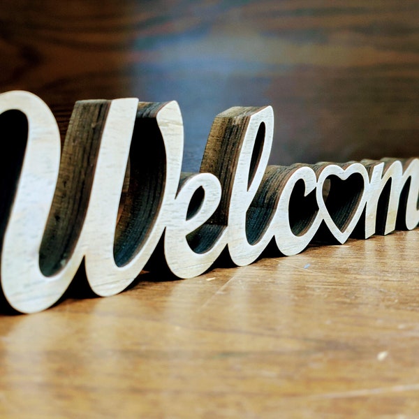 Welcome Sign with a Heart laser cut
