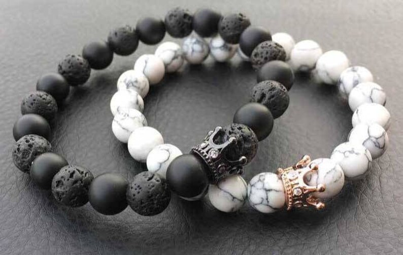 matching gift Couples bracelets His and Her bracelets King /& Queen Bracelets anniversary gift boyfriend bracelets wedding anniversary