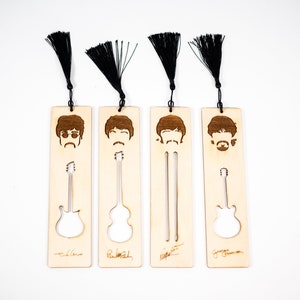 Custom the Beatles Set Bookmark Wooden Personalized Engraved Custom the Beatles Set Bookmark Wooden Personalized Engraved
