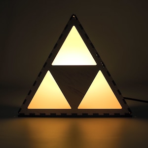 Custom The Legend of Zelda Tri-Force Wooden Color Changing Decoration Lamp Personalized Handmade Unique Made in USA by Quetzal Studio