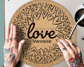Personalized Cork Turntable Slipmat: Custom DJ Gift