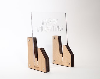 Now Playing Vinyl Record Stand: Natural Wood Album Display