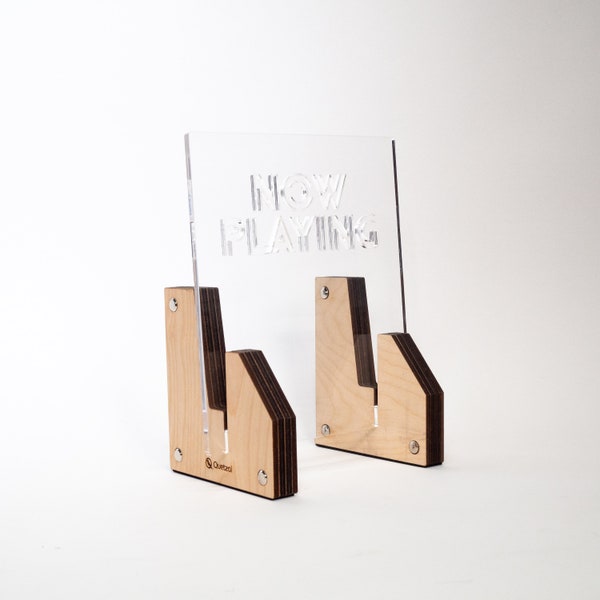 Now Playing Vinyl Record Stand: Natural Wood Album Display