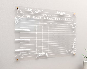 Custom Acrylic Meal Planner: Engraved Dry Erase Board