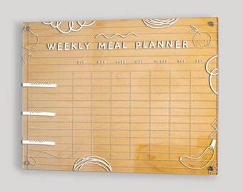 Personalized Wood & Acrylic Weekly Meal Planner: Engraved Wall Organizer