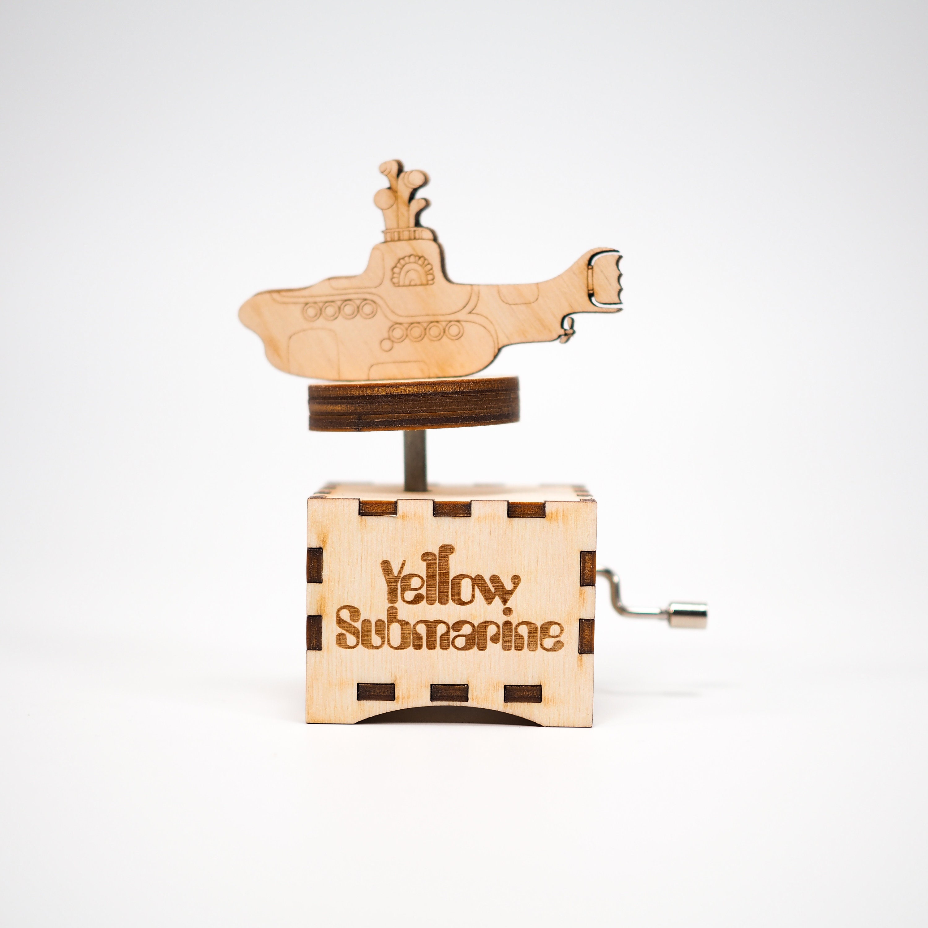 wooden music box The Beatles Customizable Wooden music box Yellow