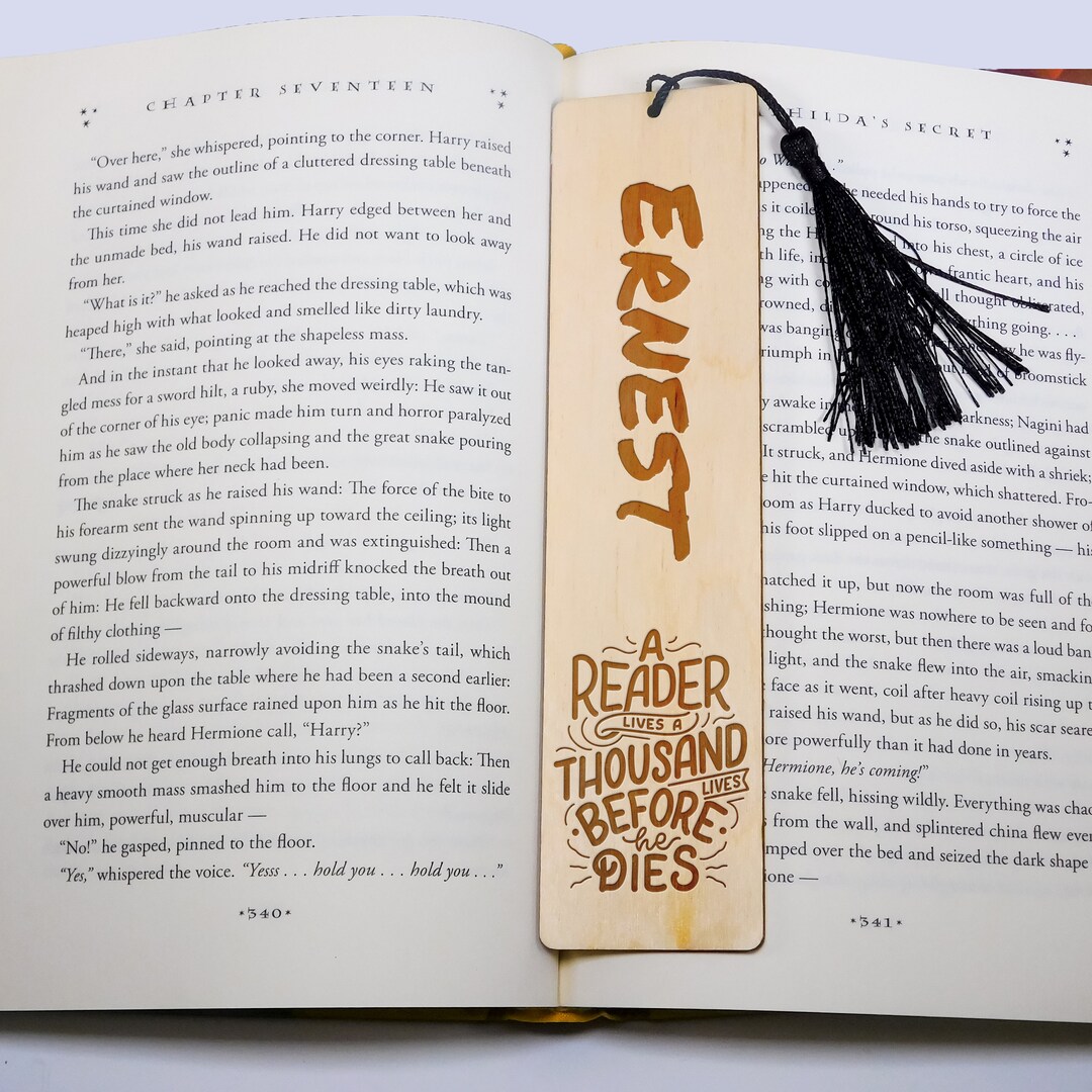Personalized Wooden Bookmark: Engraved Reader Gift - Etsy