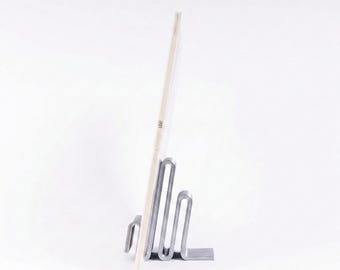 Silver Vinyl Record Stand: Modern Industrial Chrome Style Display