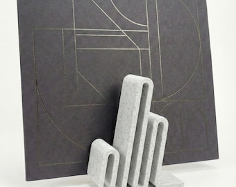 Modern Marble Vinyl Stand, 'Now Playing' Album Holder (3D Printed)