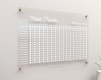 Custom Acrylic Habit Tracker: Engraved Wall Planner