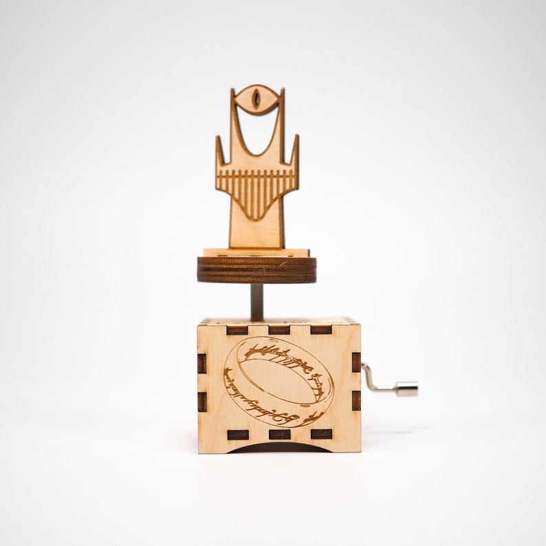 Hand cranked mechanism. Personalized engraved gift Lord of the Rings Music Box The Road Goes Ever On
