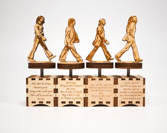 Personalized custom song music box The Beatles Abbey Road Set wooden unique gift for him her handmade collectible Made in USA