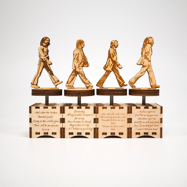 Personalized custom song music box The Beatles Abbey Road Set wooden unique gift for him her handmade collectible Made in USA