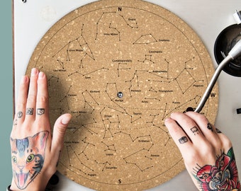 Custom Cork Slip Mat for Turntable Constellations Personalized Slipmat Gift for DJ Vinyl Record Music Lover Audiophile Collector Accessories