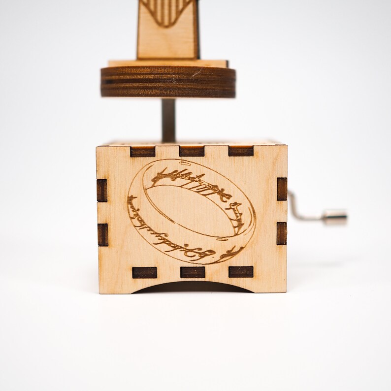 Hand cranked mechanism. Personalized engraved gift Lord of the Rings Music Box The Road Goes Ever On