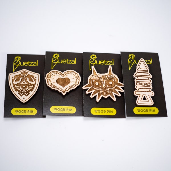 Leyend of Zelda Set personalized premium wooden pin engraved handmade collectible fashionable jewelry Accesory handcraft gift