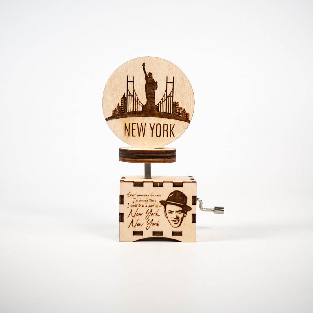 Frank Sinatra Wooden Music Box New York Unique Personalized Custom Gift
