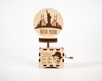 Custom music box Frank Sinatra New York  Made in USA