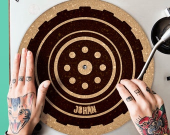 Tapete de corcho personalizado para tocadiscos: regalo personalizado para DJ