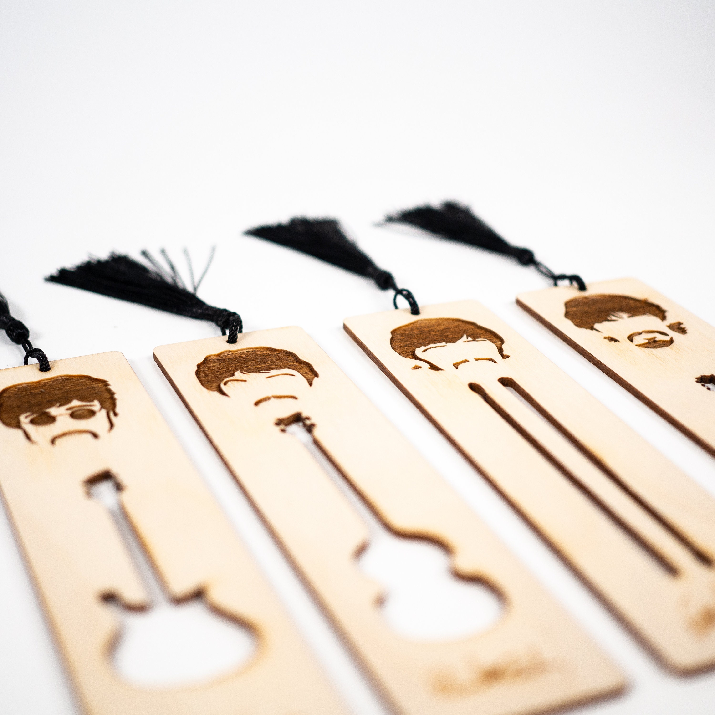 Custom the Beatles Set Bookmark Wooden Personalized Engraved Custom the Beatles Set Bookmark Wooden Personalized Engraved