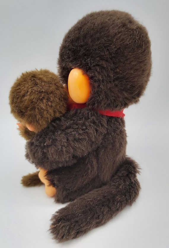 Vintage Japan Toho Monchhichi Plush Hugging Monkey Dolls ~big