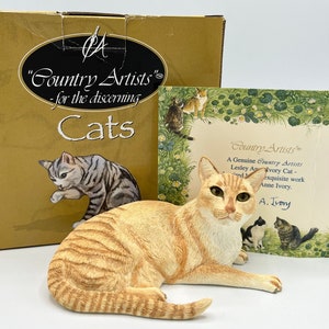 Vintage Country Artists Collection Figurine ~ginger Cat Laying