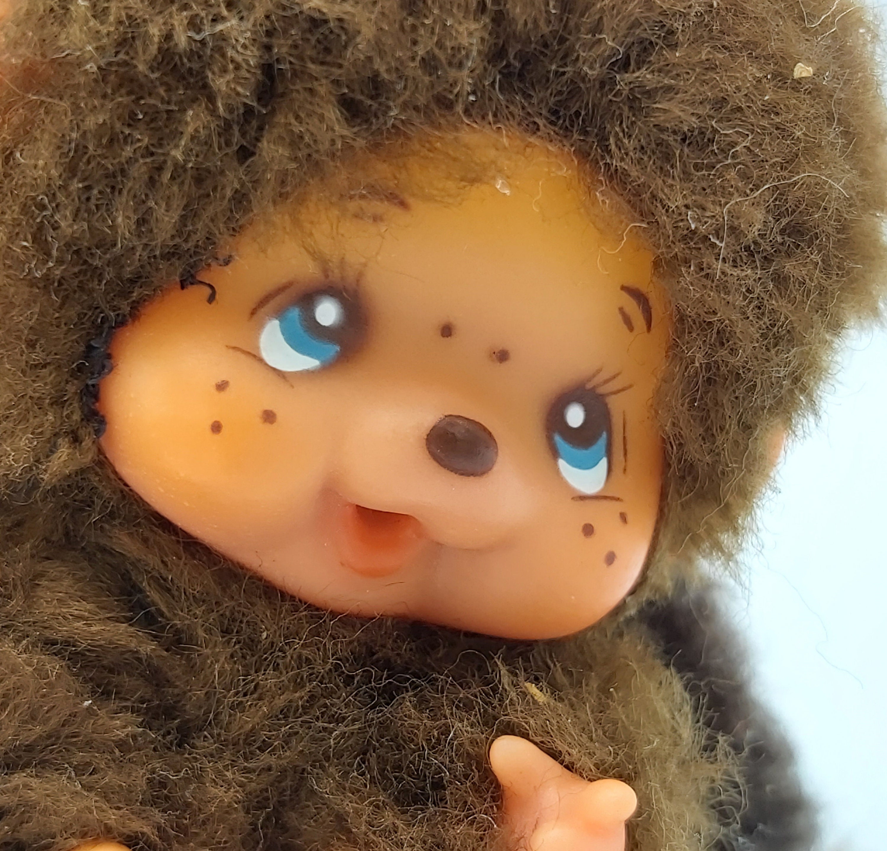 Vintage Japan Toho Monchhichi Plush Hugging Monkey Dolls ~big