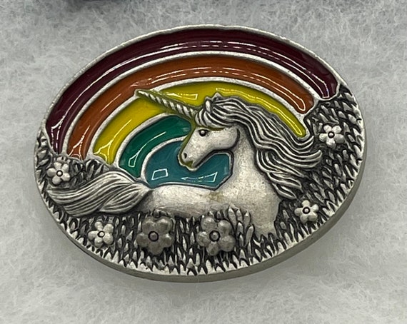 Vintage Pewter Ms. Dee Unicorn Set ~Brooch, Earri… - image 2