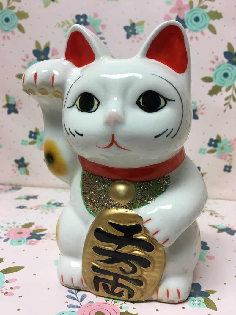 Adorable Maneki Neko Lucky Cat Coin Bank Etsy