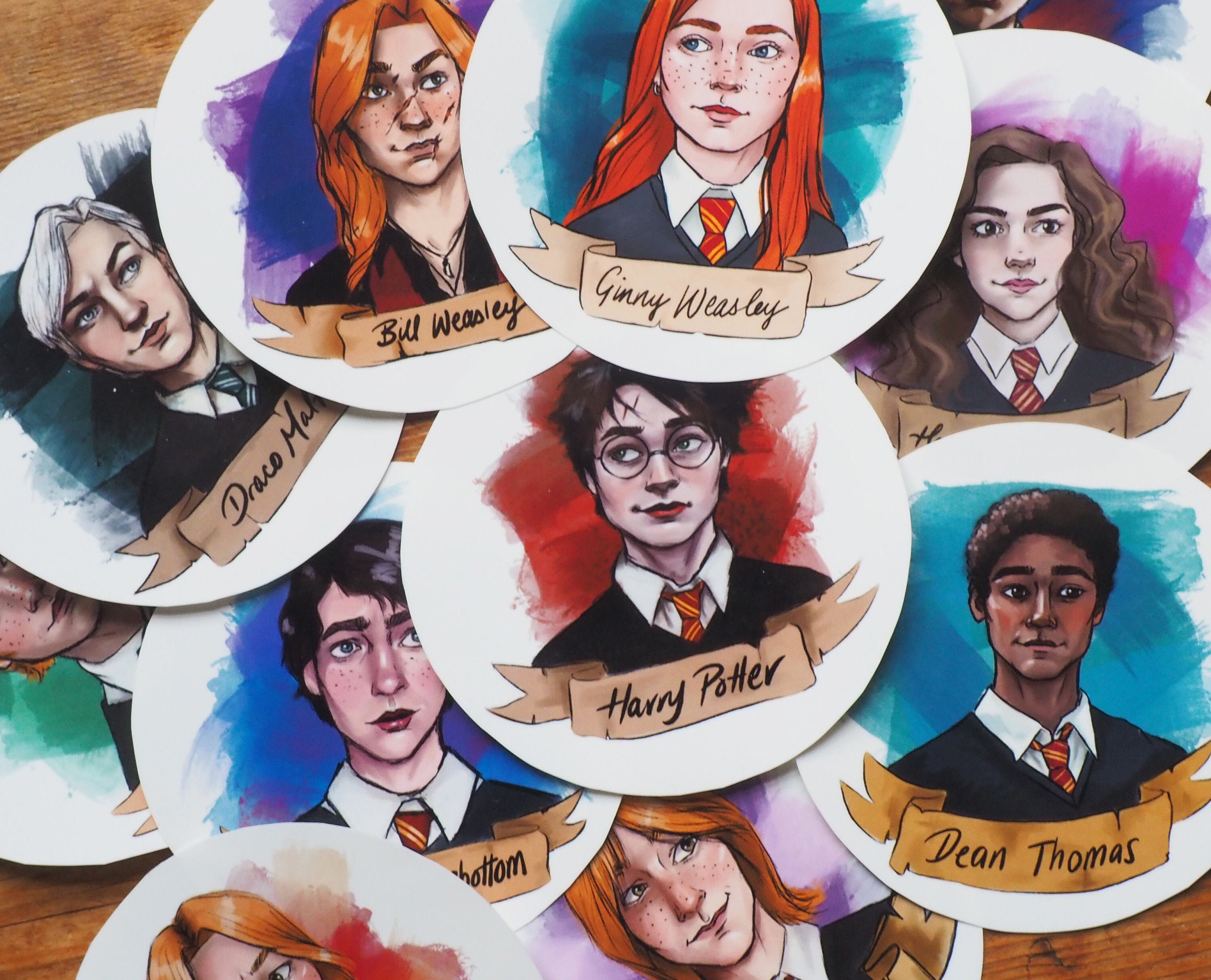 Illustrated Harry Potter Inspired Portrait Stickers | Harry Potter st…