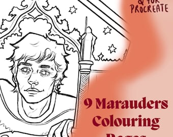 9 Marauders Era Fanart Digital/Printable Colouring Pages
