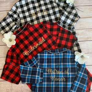 Flannel Bridesmaid Shirts, Bridal Party Gifts, Bridesmaid Flannel, Bride FlannelDiscount for Multi Orders, Please message us image 2