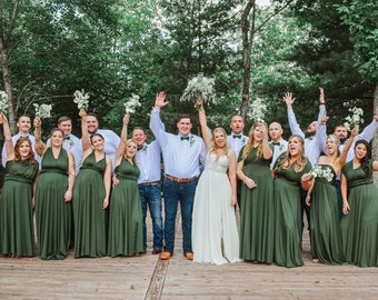 NEW Color! Olive Green Bridesmaid Dress/Long Rust Dress/ Convertible Dress / Infinity Dress/ Multiway Dress/ Multi Wrap Dress / Plus Size