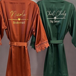 Bridesmaid robes -Forest green bridesmaid robes -Bridal party robes - Emerald wedding robes-Rust robes for bridesmaids- Forest GREEN wedding