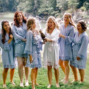 Clearance! Bridesmaid  Lace Robe, Bridesmaid Robes, Bridal Robes Set, Bridesmaid Robes, Wedding Robes, Premium Quality Robe, Kimono