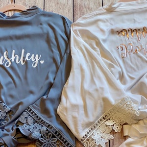 Bridesmaid Robes | Bridesmaid Proposal Gifts | Bridesmaid Gifts | Plus Size Robes | Wedding Kimono Robes Set of 6 7 8 9 10 Robes
