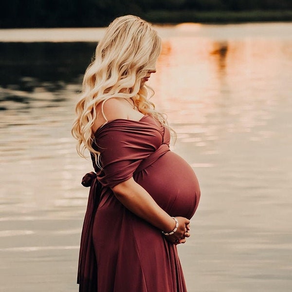 Maternity Photoshoot  Dress, Maternity Dress, Infinity Dress, Convertible Dress, Long Dress, Multiway Dress, Plus Size  Dress