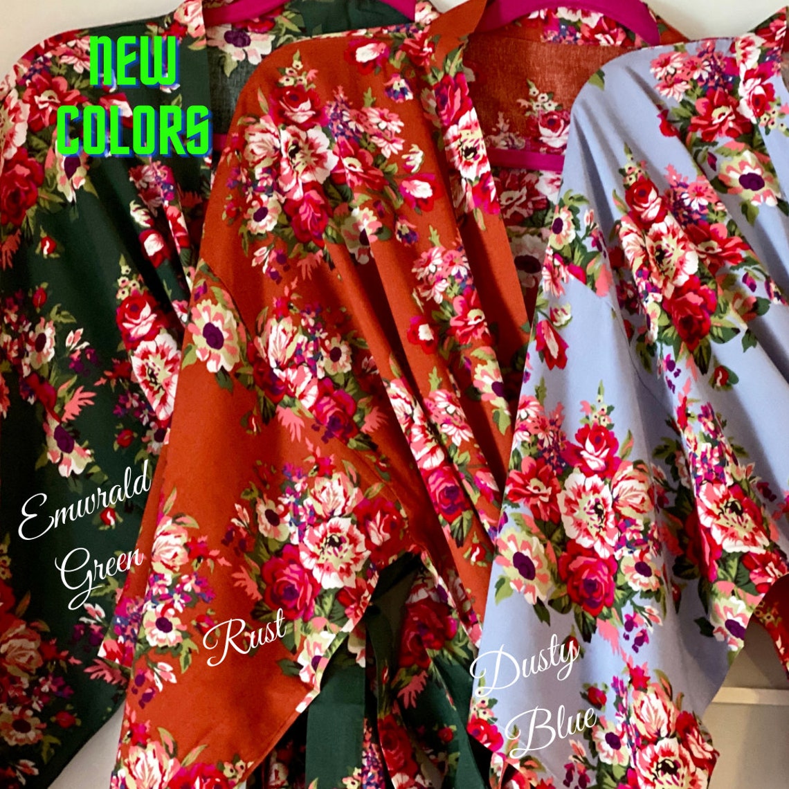 SALE Bridesmaid Robes Floral Cotton Getting Ready Gown Bridal Etsy