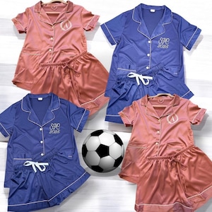 Cheer Team Matching Outfits, Cheer Leaders Pajama, Sport Team Pajamas, Pajama Set, Customized SOFTEST satin  Pajamas , Girls Team Outfit Set
