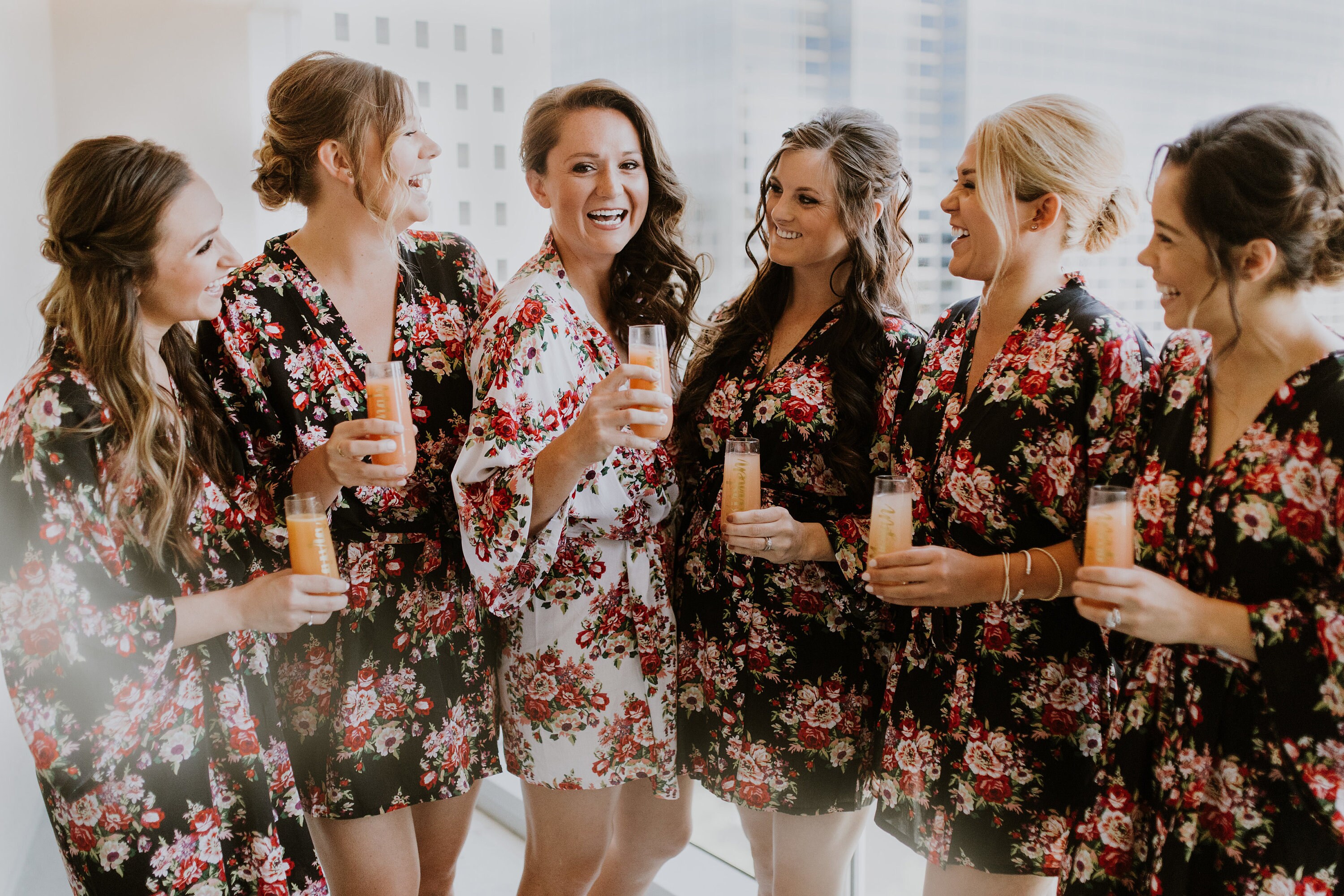 Set of 8 Bridesmaid Floral Robe Bridesmaid Gift Bridal Party Etsy