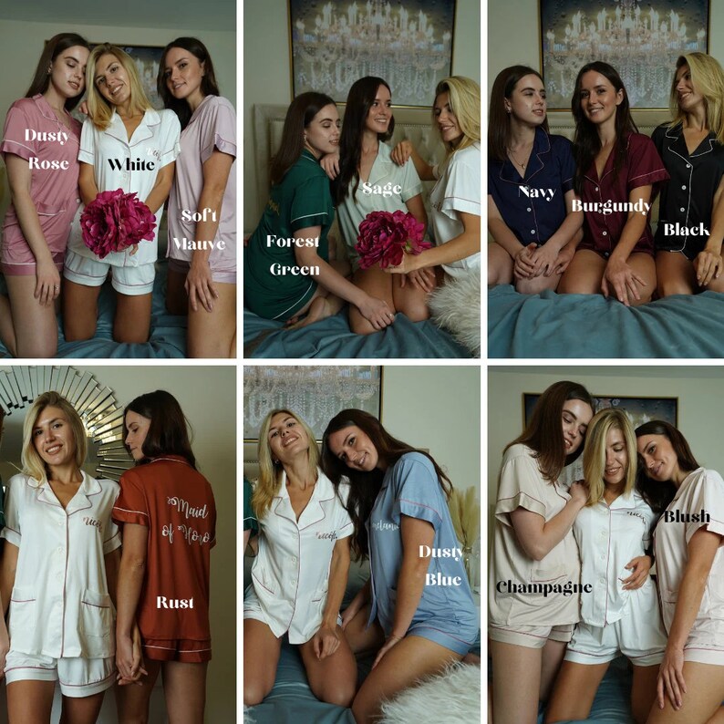 Soft & Stretchy Bridesmaid Pajamas Bridal Party Gifts Bridesmaid Gifts Bachelorette Party Gifts Personalized Gifts Getting Ready image 8