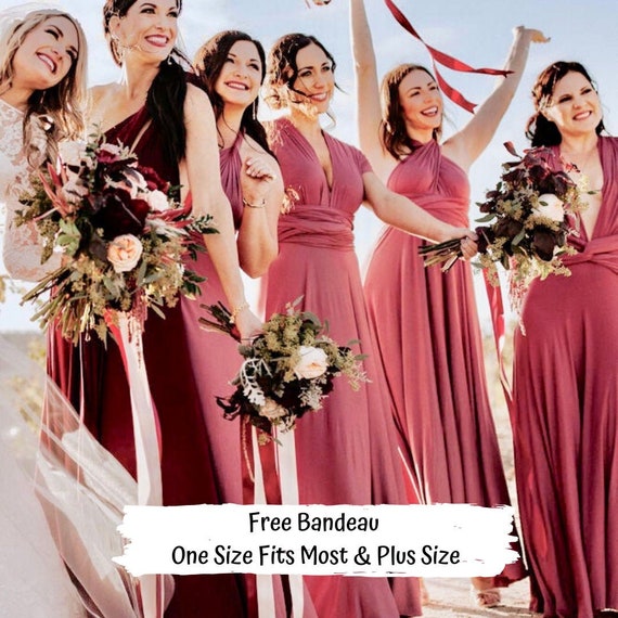 dusty rose mauve bridesmaid dresses