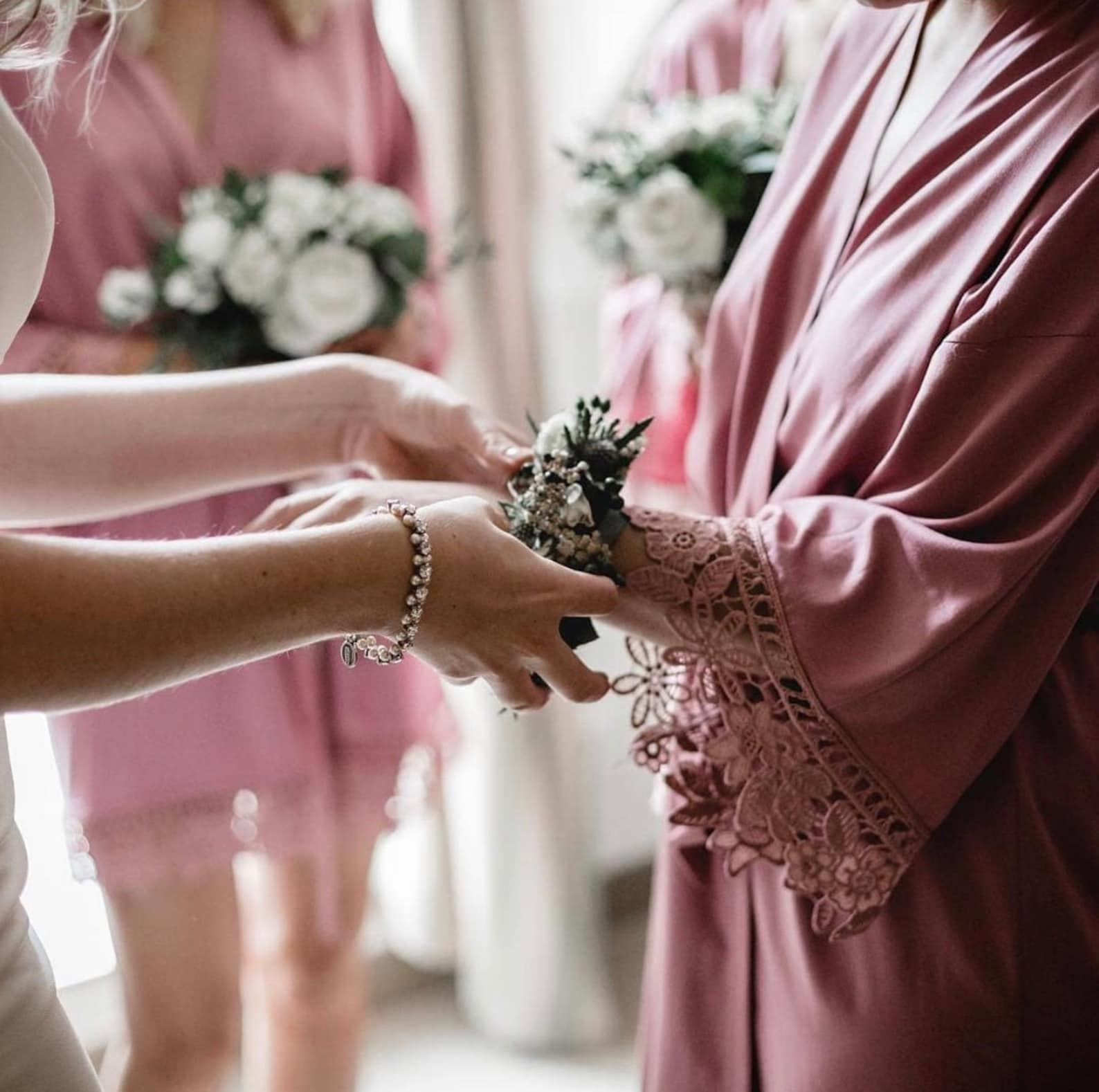 Clearance Bridesmaid Cotton Lace Robe, Bridesmaid Robes, Bridal Robes